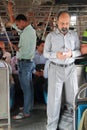 People are standing inside of carriage, Mumbai Royalty Free Stock Photo