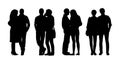 People standing outdoor silhouettes set 30