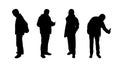 People standing outdoor silhouettes set 21 Royalty Free Stock Photo