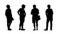 People standing outdoor silhouettes set 19