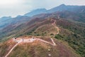 People standing on a relaxing hike path in Ling Wui Shan, Lantau Island, Hong Kong Royalty Free Stock Photo