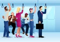People standing and sitting in the train Royalty Free Stock Photo