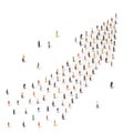 People standing together in shape of an arrow Royalty Free Stock Photo