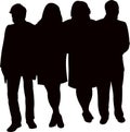 People standing together, silhouette vector Royalty Free Stock Photo