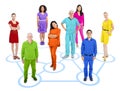People Standing On A Web That Connects Royalty Free Stock Photo