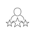 People with stars icon. Professional employee. Rating line concept.