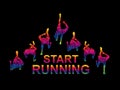 People start running top view graphic vector Royalty Free Stock Photo