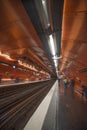 people at the station in the Paris metro Royalty Free Stock Photo