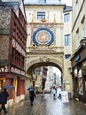 People on steet Rue du Gros-Horloge, Rouen