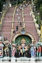People on steps entrance to batu caves temple Kuala Lumpur