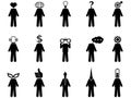 People Stick Figure Characteristic Mind Icons set Royalty Free Stock Photo