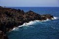 People stone volcanic spain water coast in lanzarote Royalty Free Stock Photo