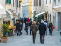 People on street in Castellina in Chianti. Toscana, Italy.
