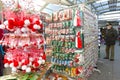 People on a street market for martenitsa or martisors in Sofia, Bulgaria Ã¢â¬â 02/16/2020 Royalty Free Stock Photo