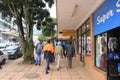 People in the street in Mbabane, Swaziland, southern Africa, african city