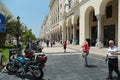 People on the street near Aristotelous Square in Thessaloniki, Greece