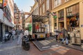 People at streets of Amsterdam during spring time