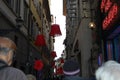 People on the streets of the festive city, Florence, Christmas in Italy.