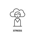 people, stress, cloud, think icon. Element of human positive thinking icon. Thin line icon for website design and development, app