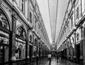 People strolling through the Galeries Royales Saint-Hubert shopping arcades