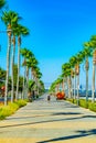 People are strolling on Molos promenade on Limassol, Cyprus