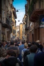 People strolling through streets of Verona