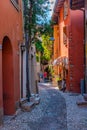 People are strolling thorugh a street in Malcesine in Italy