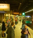 People subway metro station Frankfurt