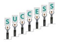 People on success stairs business men character Royalty Free Stock Photo