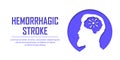 People suffering from hemorrhagic stroke. Hemorrhagic stroke patient concept. Medical help. People silhouette in paper cut style. Royalty Free Stock Photo