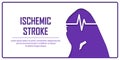 People suffering from ischemic stroke. Ischemic stroke patient concept. Medical help. People silhouette in paper cut style. Stroke Royalty Free Stock Photo