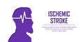 People suffering from ischemic stroke. Ischemic stroke patient concept. Medical help. People silhouette in paper cut style. Stroke Royalty Free Stock Photo