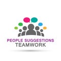 People suggestions team work logo partnership education celebration group work people icon vector designs on white background
