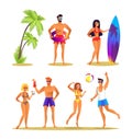 People and Summer Activities Vector Illustration Royalty Free Stock Photo