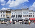 People at sunny terrace on a square, Breda, netherlands