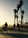 People at sunset in southern California Royalty Free Stock Photo