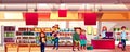 People in supermarket grocery vector illustration Royalty Free Stock Photo