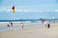 People on Surfers Paradise beach on the Gold Coast. Royalty Free Stock Photo