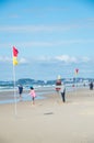 People on Surfers Paradise beach on the Gold Coast. Royalty Free Stock Photo