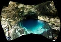 People swim in a cenote