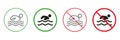 People Swim Red and Green Warning Signs. Swimmer on Beach Line and Silhouette Icons Set. Allowed and Prohibited Swim