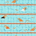 People swim in the swimming pool seamless pattern. Royalty Free Stock Photo