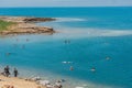 People swimming bathing in dead sea jordan