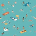 People swimming and diving in the sea