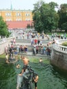 People swimming in a fountain, Alexander Gardens, Moscow, Russia Royalty Free Stock Photo