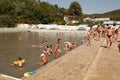 People swimming in public pool