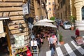 People at tables outdoor cafe in Rome, Italy Royalty Free Stock Photo