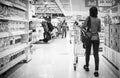 People take a cart shopping in Supermarket at Sukhumvit road Onnut Prakanong Bangkok Thailand Royalty Free Stock Photo