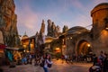 People take a family picture in Star Wars Galaxy Edge at Hollywood Studios 137.