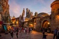 People take a family picture in Star Wars Galaxy Edge at Hollywood Studios 138.